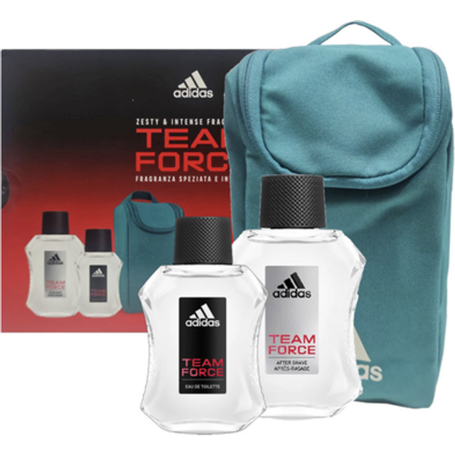 adidas team force gift set 100ml aftershave, eau de toilette, bag