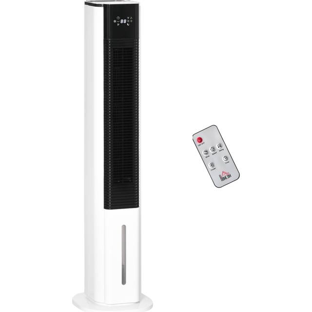 HOMCOM Quiet Air Cooler, Humidifier Evaporative Ice Cooling Fan Bedroom, White