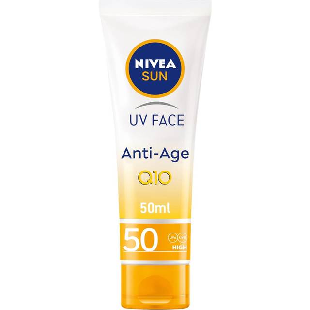 Nivea Sun Anti-Age with Q10 Technology UV Face Cream SPF 50 High UVA & UVB Protection 50mL |  Water Resistant | Non-Greasy Moisturizer