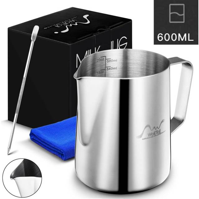 (a-600ml 150ml) 150 350 600ml Stainless Steel Milk Frothing Pitcher Coffee Barista Frother Pitcher Espresso Steaming Frother Latte Cup Milk Jug