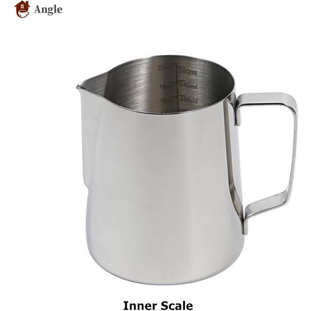 (a-Iner scale 600ml) 350/600ML 304 Stainless Steel Milk Jug Frothing Pitcher Coffee Milk Frother Latte Art Milk Foam CoffeTools