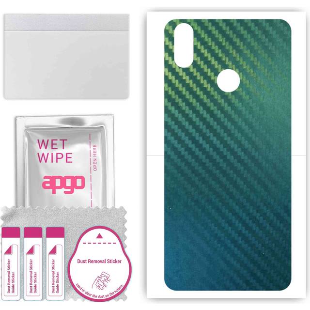 apgo Protective Skin Sticker for the back compatible with Cubot J3 , Wrap Film, Foil, Vinyl - Pattern Carbon Chameleon CAKA1