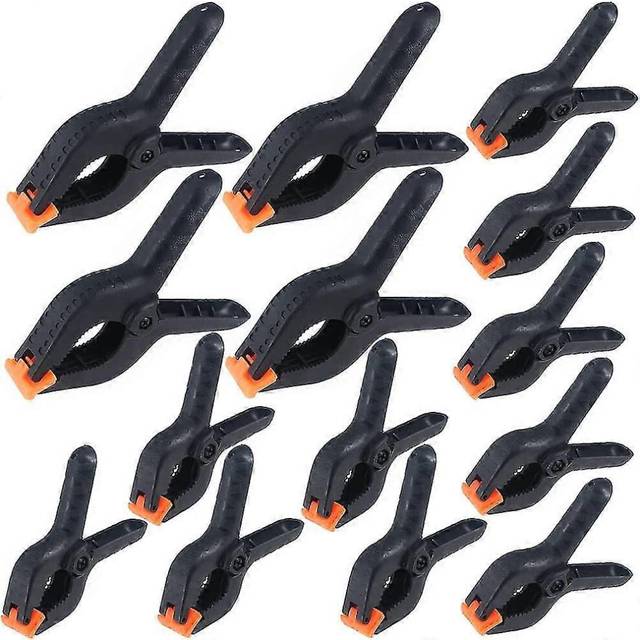 (As show, One size) Nylon Spring Clamps,14 Piece Plastic Strong Grip Clips-4 Inch And 6 Inch, The Jaws Open To 60mm