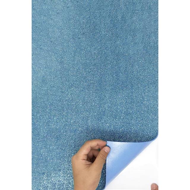 Allgala 12 Pack Glitter EVA Foam Paper 8 x 12inch Sheets-Light Blue Color Self-Adhesive - Perfect for Kids Art Craft Projects and Classrooms or Cospla