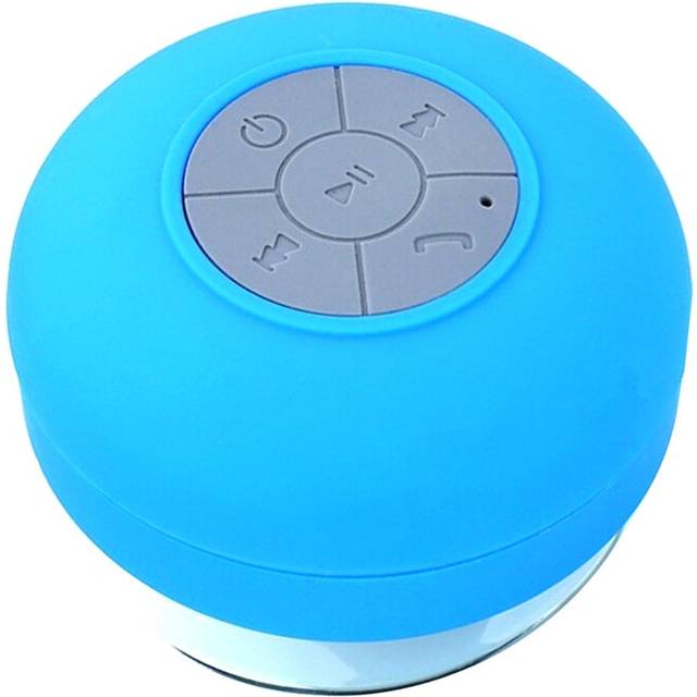 Bathroom Wireless Bluetooth Speaker Suction Cup Mini Portable RGB Light Stereo for Outdoor Sports Blue