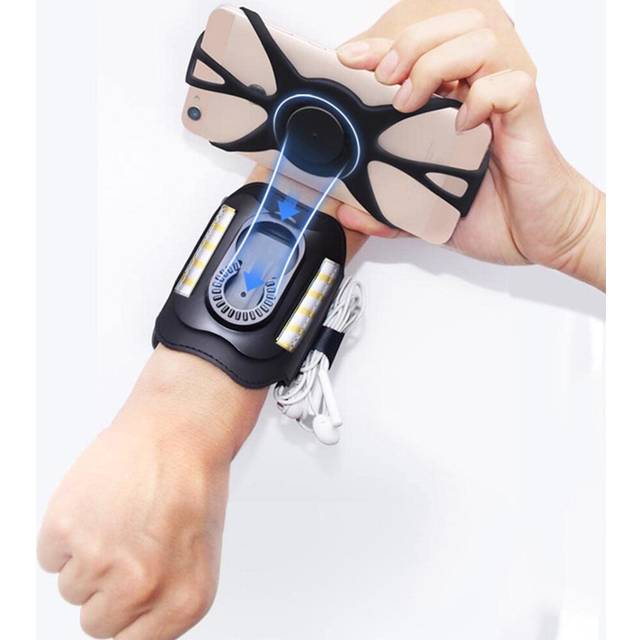 (Wristband) Running Armband Wristband 360Rotatable Phone Holder Fit 4.5-7' For iPhone With Card Pockets for Running Cycling