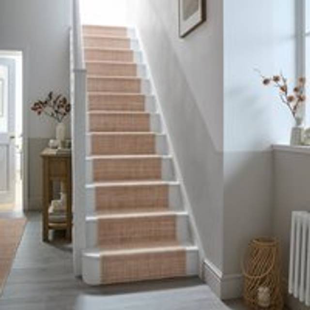 Clifton Boucle Washable Stair Runner - Clifton Dark Natural