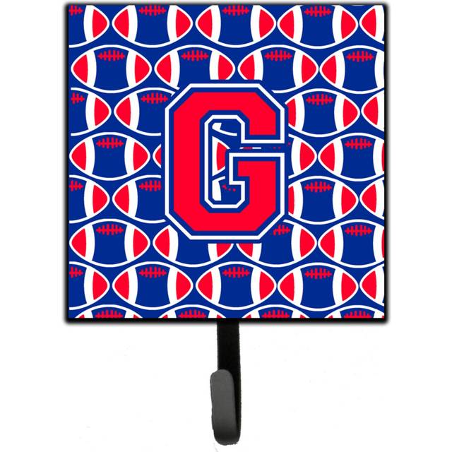 """""Caroline's Treasures Letter G Football Harvard Crimson and Yale Blue Leash or Key Holder CJ1076-GSH4  Small  Multicolor"""""