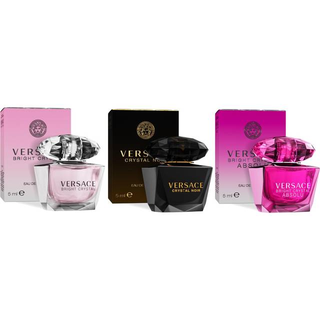 Versace Perfume for Women Set of 3 Mini  Bright Crystal  Crystal Noir  Bright Crystal Absolu  Perfume for Women Fragrance Sampler Set Designer Womens