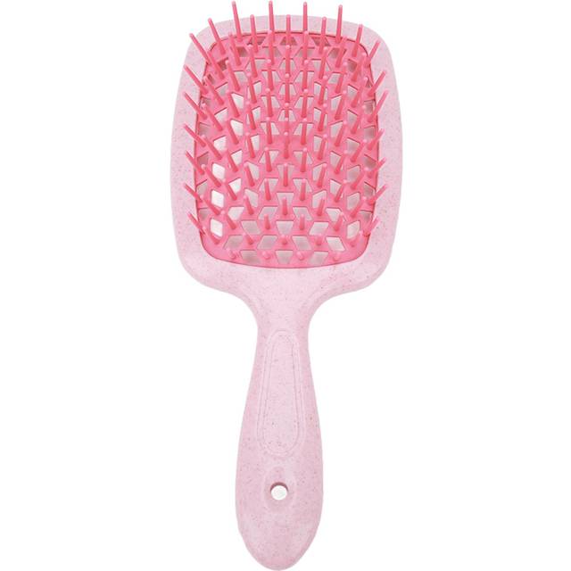 Curved Vent Hair Brush Scalp Massage Paddle Detangling Brush Styling Tool for Fast Blow Drying Pink