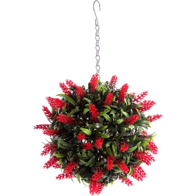 Best Artificial 24cm Red Lush Lavender Flower Ball