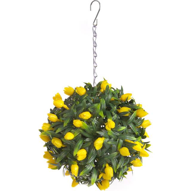 24cm Yellow Lush Tulip Flower Ball