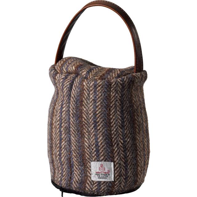 (Basalt Stripe) Harris Tweed Doorstop Cover Door Stopper Outer with Leather Handle