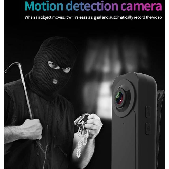 HD 1080P Potable Recorder Camera Night Vision Motion Detection Mini Camera for Conference Recording black