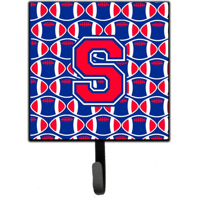 """""Caroline's Treasures Letter S Football Harvard Crimson and Yale Blue Leash or Key Holder CJ1076-SSH4  Small  Multicolor"""""