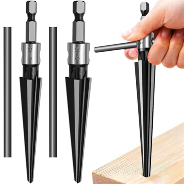 2Pcs Hand/Drill Bit 2 Purposetapered Reamer 6 Slot Hex Reamer Tapered