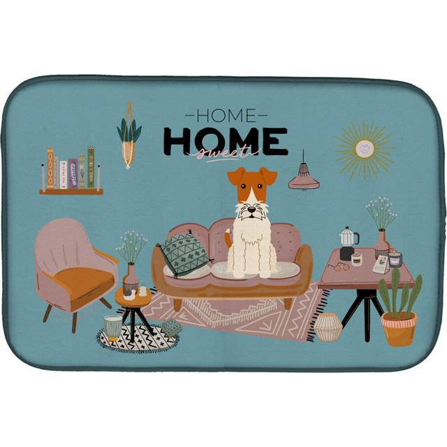 Caroline's Treasures CK7946DDM Wire Fox Terrier Sweet Home dish-drying-mats  14 x 21  Multicolor
