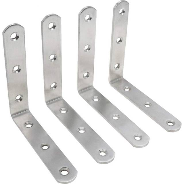 "Rannb 90 Degree Corner Brace Joint Right Angle Bracket L Shaped Bracket 100mm/3.9"""""""" x 100mm/3.9"""""""" - Pack of 4"