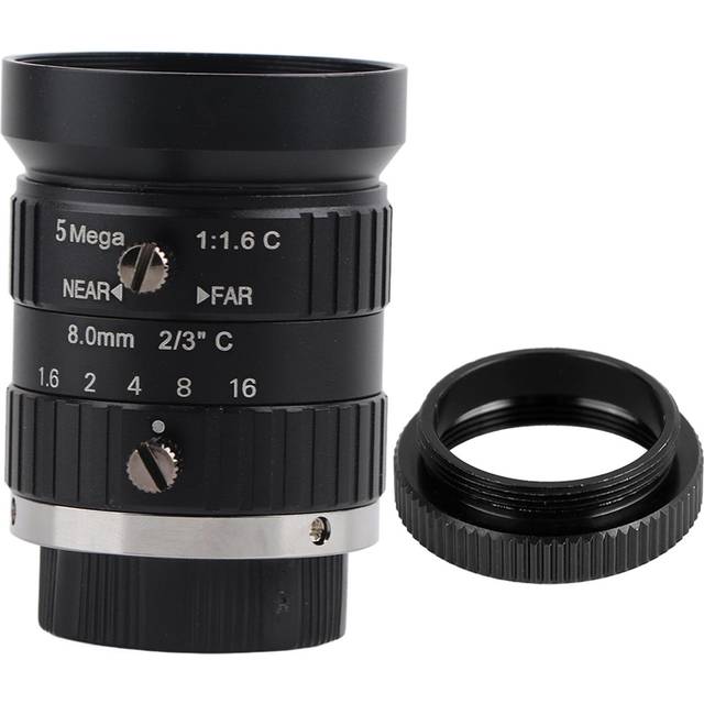 5MP HD Camera Lens 8mm Focal Length Manual Aperture C Mount Security Surveillance
