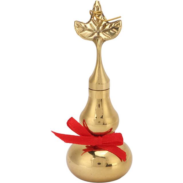 Gourd Statue Height 7cm Brass Material Exquisite Workmanship Bring Good Luck Handcrafted Office