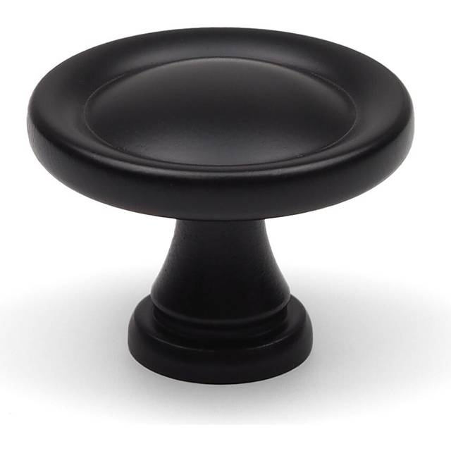 Matt black cabinet knob traditional round kitchen cupboard door drawer 31mm pull