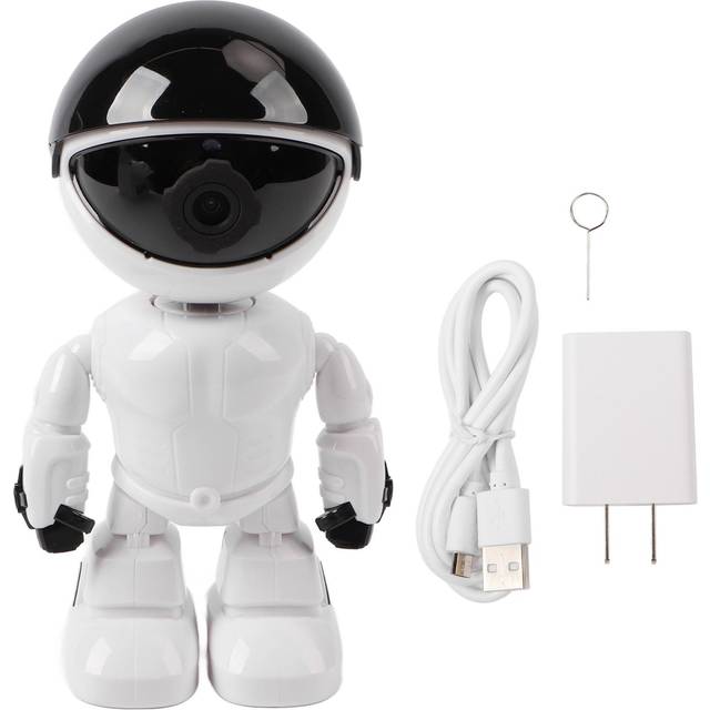 WiFi APP Robot Camera 1080P Interactive Remote Control Intelligent Tracking Camera for Household white
