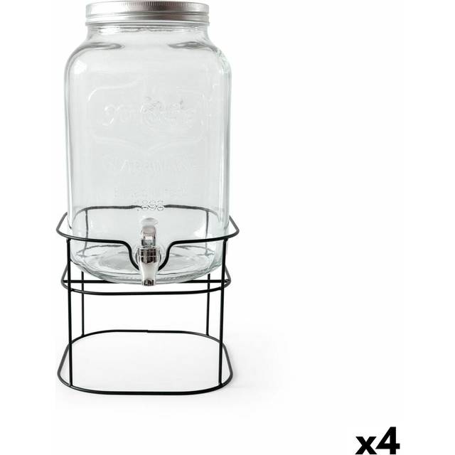 Drinks dispenser La Mediterránea Rustik Metal Glass 8 L 22 x 22 x 37 cm (4 Units)