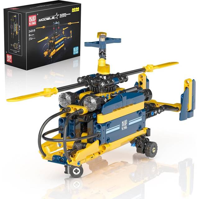 Mould King 24048 Mini Coaxial Rotor Helicopter Building Sets Racing Plane Building Blocks, Toy Helicopter Building Kit 24048
