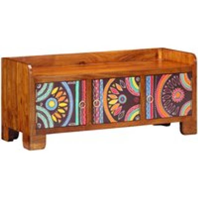 Shoe Bench 90x35x40 cm Solid Wood Acacia - Multi - One Size