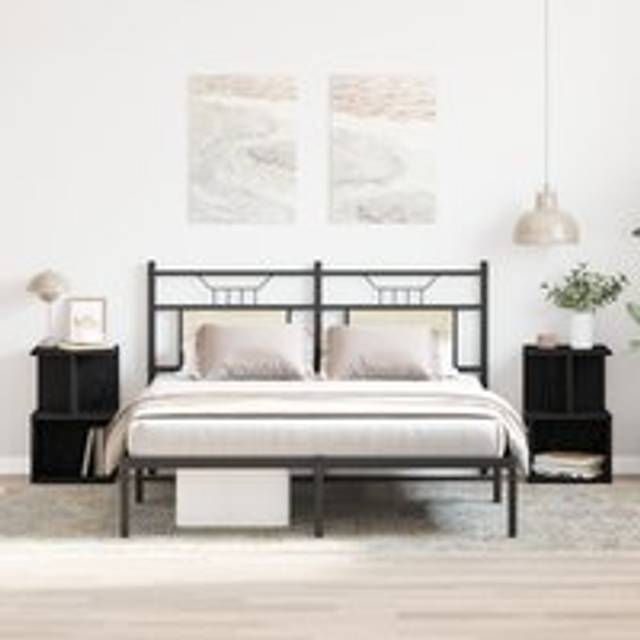 Nightstands 2 pcs Black Oak 35x35x55 cm Engineered Wood - One Size
