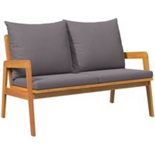 Garden Bench with Cushions 115x65x71 cm Solid Wood Acacia - Multi - One Size