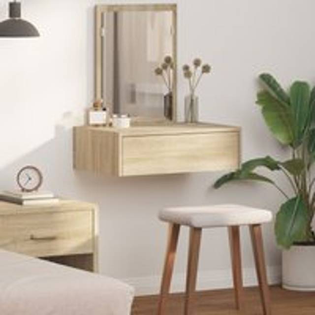 Wall Hanging Dressing Table Sonoma Oak 60x40x70 cm - Beige - One Size