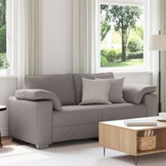 Loveseat Sofa in Taupe - 140 cm Fabric - One Size