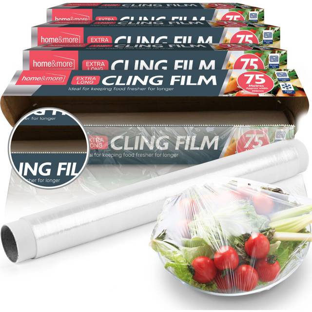 4pk SOL Cling Film for Catering, 4 Rolls - 30cm x 30m | 120m in Total | Cling Film for Food Catering Cling Film Dispenser and Cutter | Storing Food