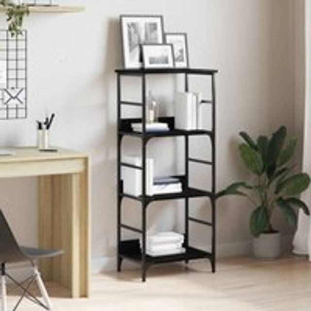 Bookshelf Black Oak 50x33x117,5 cm Engineered Wood and Steel - One Size