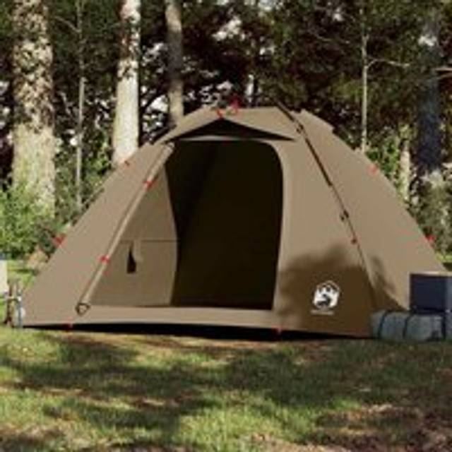 Fishing Tent 4-Person Olive Green Quick Release - One Size