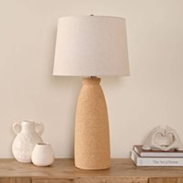 Rattan Table Lamp With Natural Shade - One Size
