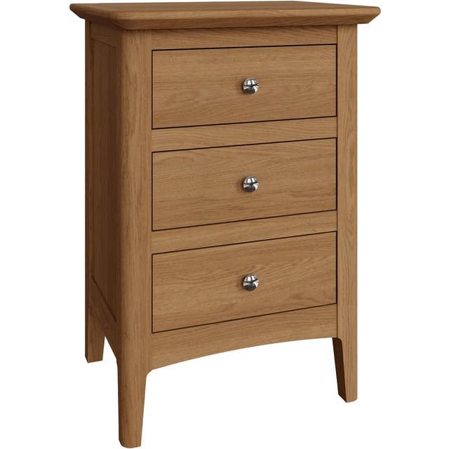 Fwstyle Solid Natural Ash Wooden 3 Drawer Chest Of Drawers, Brown