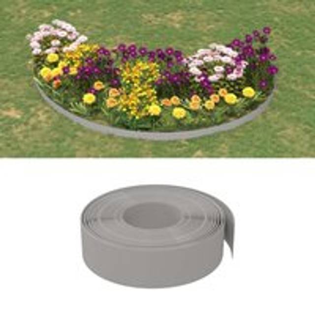 Garden Edgings 3 pcs Grey 10 m 15 cm Polyethylene - One Size