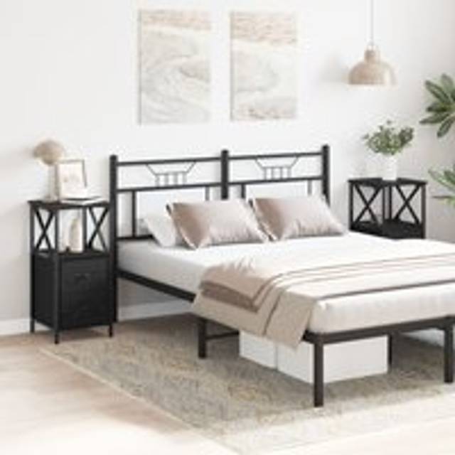 Nightstands 2 Pack Black Oak 34x35.5x70 cm Made of Engineered Wood - One Size