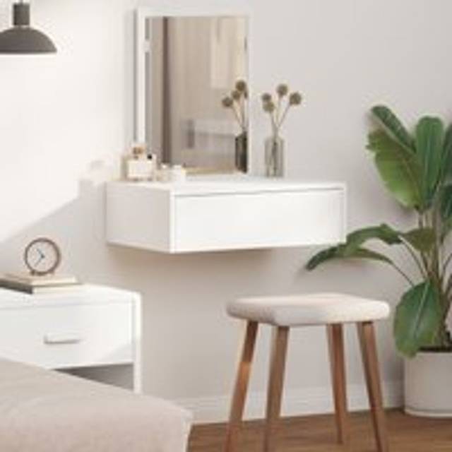 Wall Hanging Dressing Table¬†White 60x40x70 cm - One Size