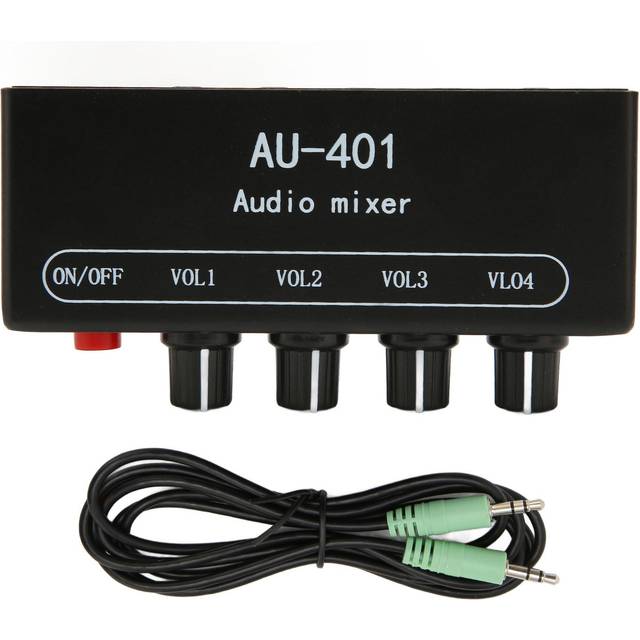 Stereo Mixer 4 in 1 Out Independent Volume Control 3.5mm Mini Sound Mixer for Headphone Amplifier