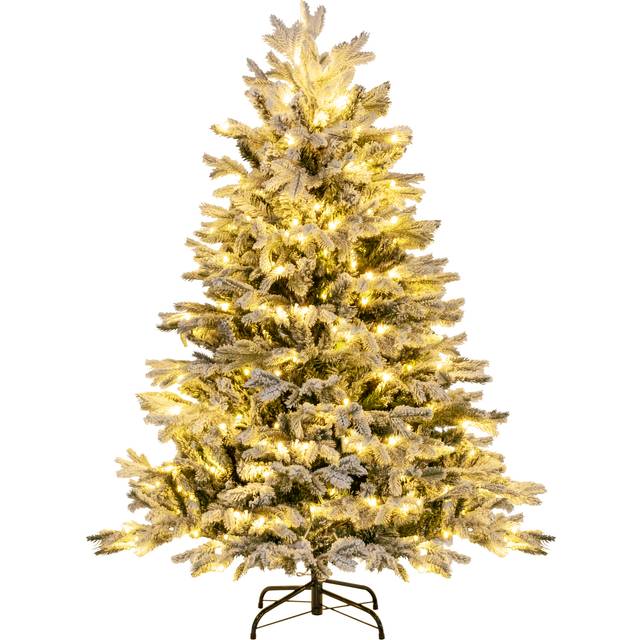 Pre-Lit Artificial Christmas Tree with PE PVC Branch Tips and Warm White LED Lights-4.5 ft