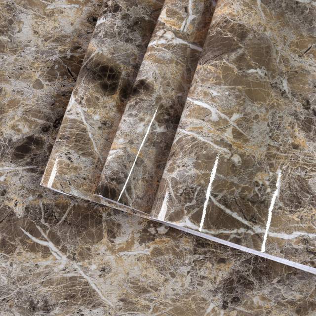 BAYYA 118x16inch Brown Marble Contact Paper Peel and Stick Wallpaper for Kitchen Cabinets Bathroom Granite Countertop Sticker Vinyl Film Self Adhesive