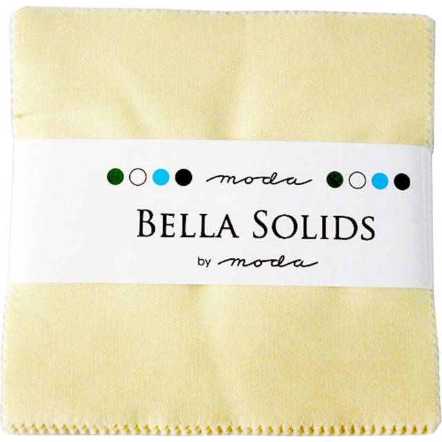 Moda Basics Bella Solids Snow 9900-11 Charm Pack  Set of 42 5-inch (12.7cm) Precut Cotton Fabric Squares