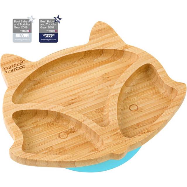 bamboo bamboo ? Baby and Toddler Suction Plate for Feeding and Weaning | Bamboo Fox Plate with Secure Suction | Suction Plates for Babies from 6