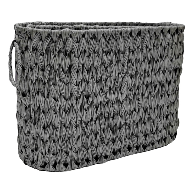 Storage Woven Basket,Waterproof Wicker Basket with Handles,Organizing Basket,Pantry Basket,Wicker C