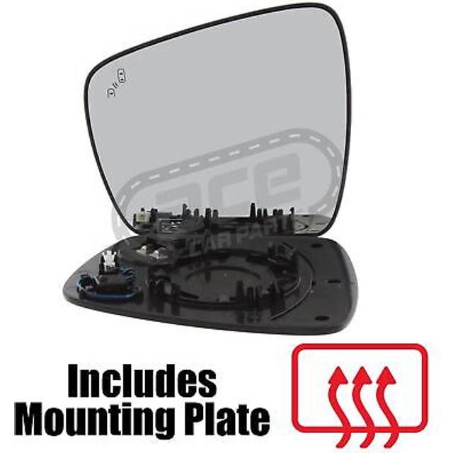 Renault kadjar 2015-> heated mirror glass blind spot indicator passenger side
