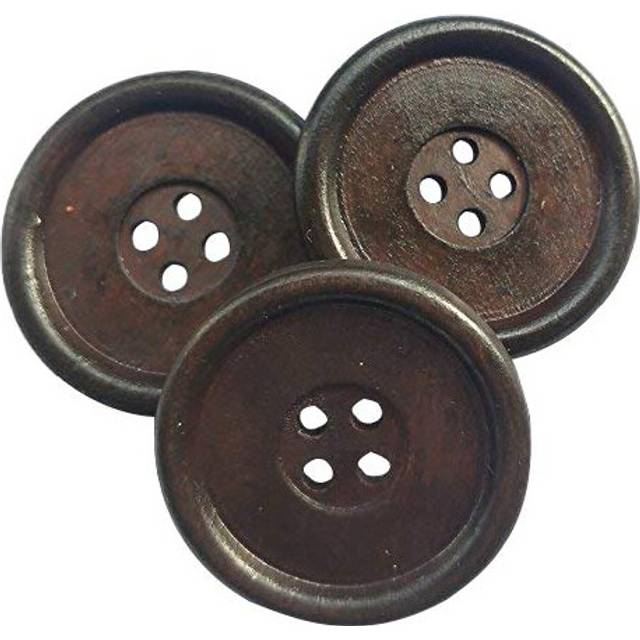 "Chenkou Craft 30pcs Big Size 40mm 1 1/2"""""""" Round Wood Buttons 4 Holes Craft Sewing Button (Coffee)"