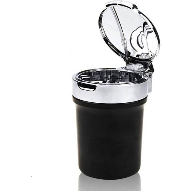 (As show, One size) Car Ashtray Smokeless Cigarette Ashtray With Lid And Led Light